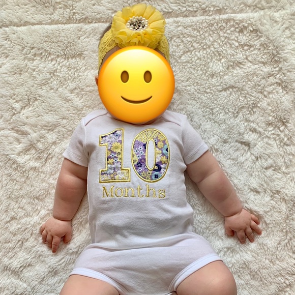 Monthly Onesies with Matching Headbands - Picture 14 of 14